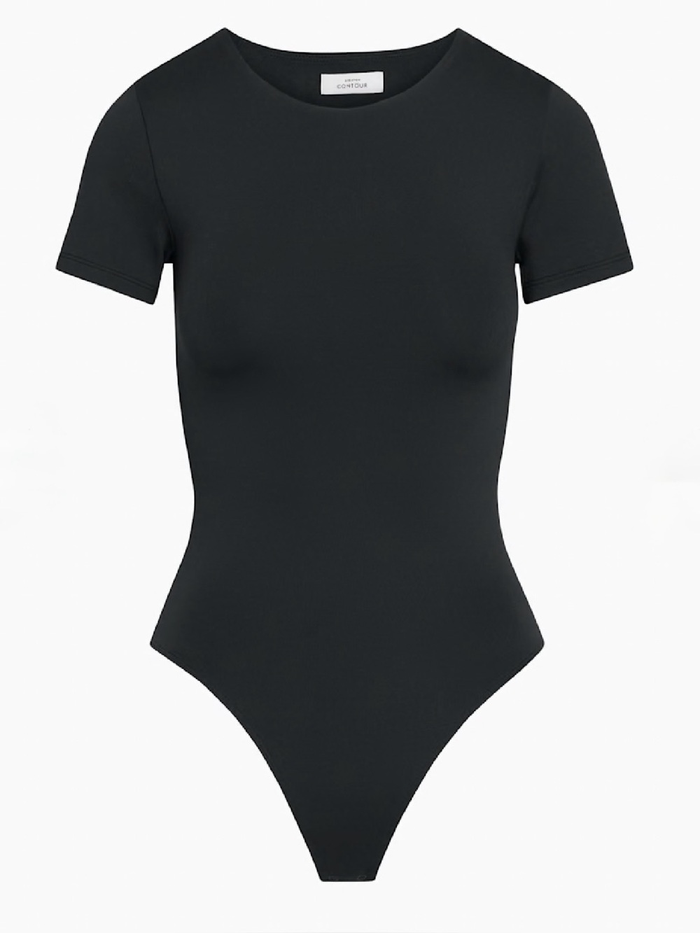 Aritzia Babaton Contour Bodysuit Short Sleeve Crew Thong Black Medium
